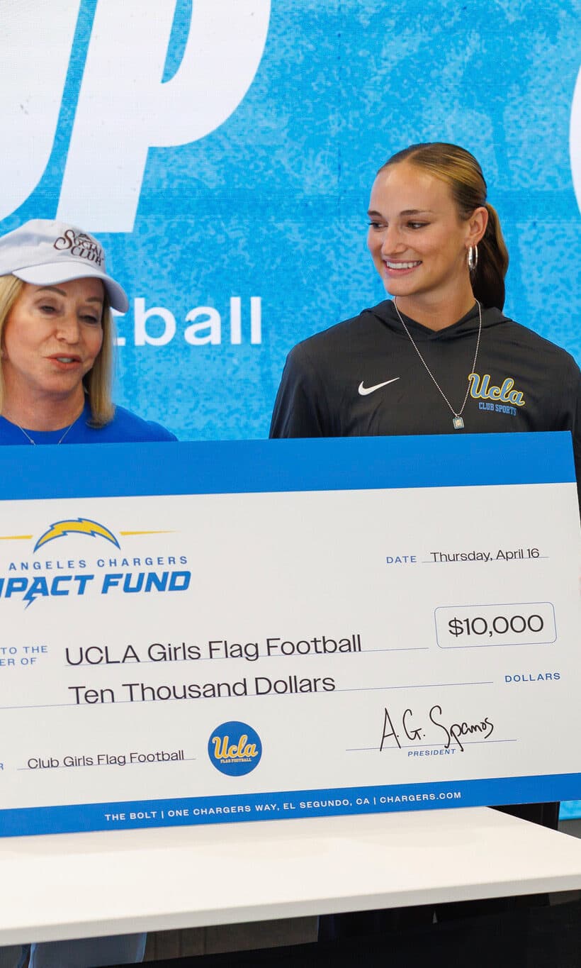 Tenley Hill receiving $10,000 LA Chargers Impact Fund grant for UCLA flag football